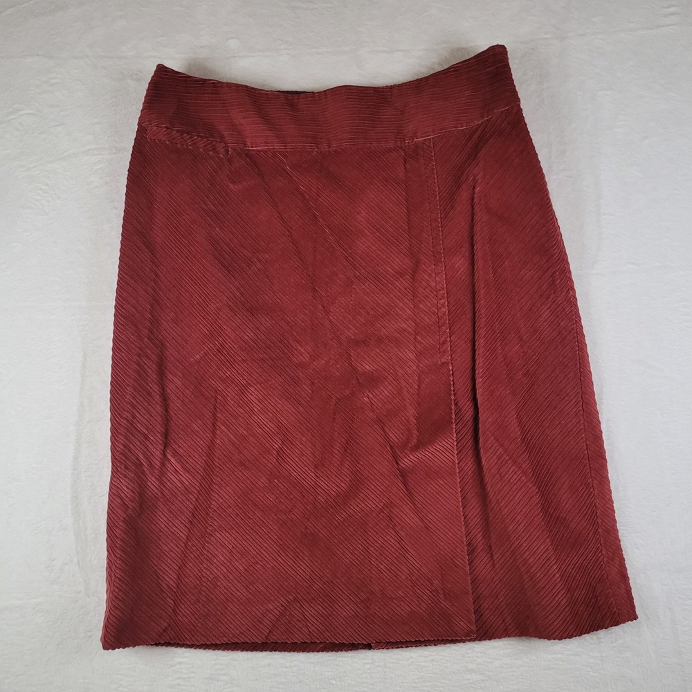 Ann Taylor Burgundy Red Diagonal Corduroy Pencil Skirt Size 6 52-112783